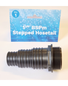 1 1/4" BSPm Stepped Hosetail Packaged